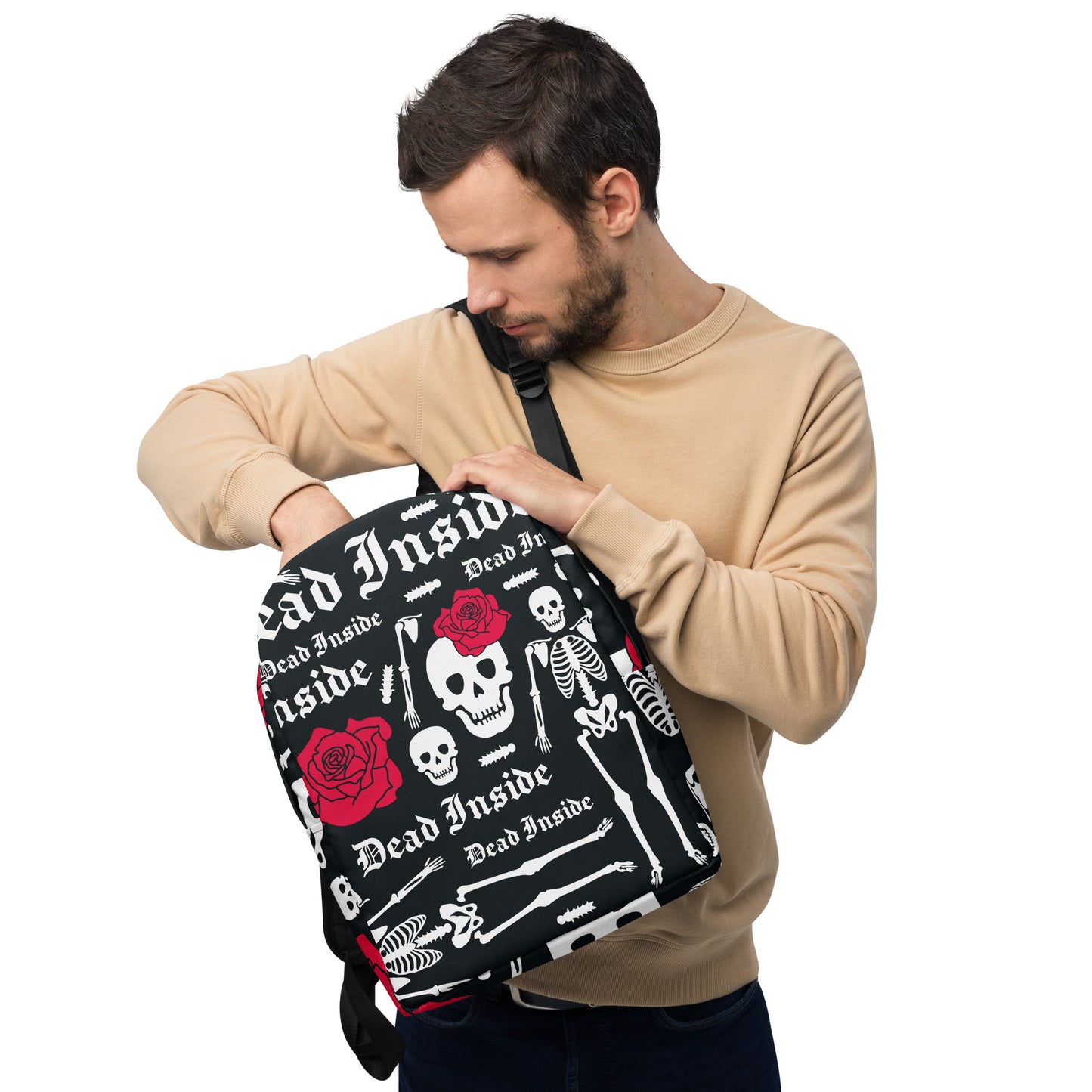 Minimalist Skull Rose Backpack
