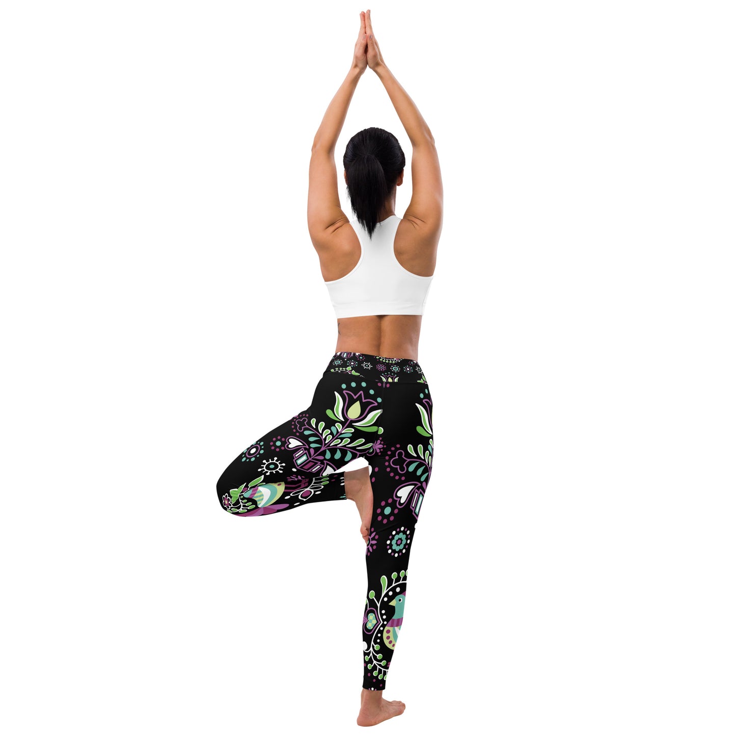 Black Floral Yoga Leggings