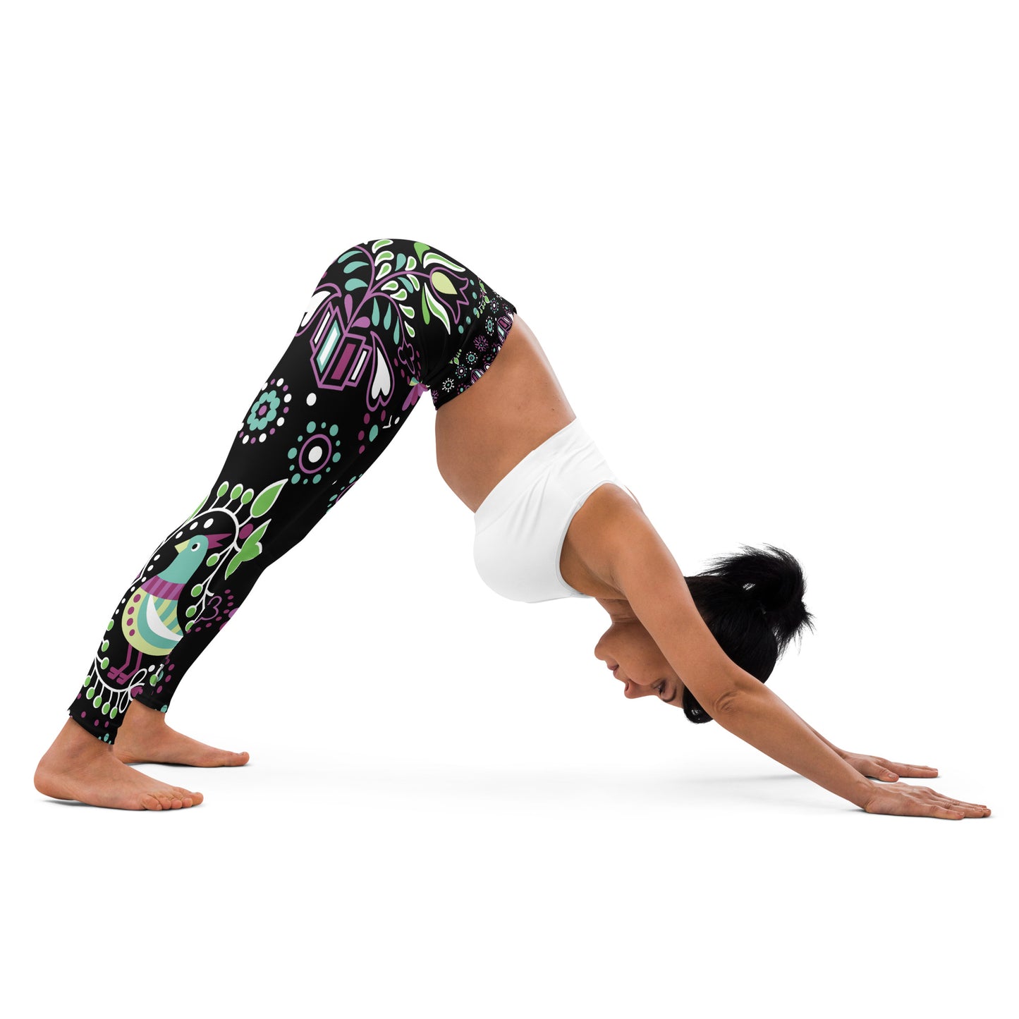 Black Floral Yoga Leggings