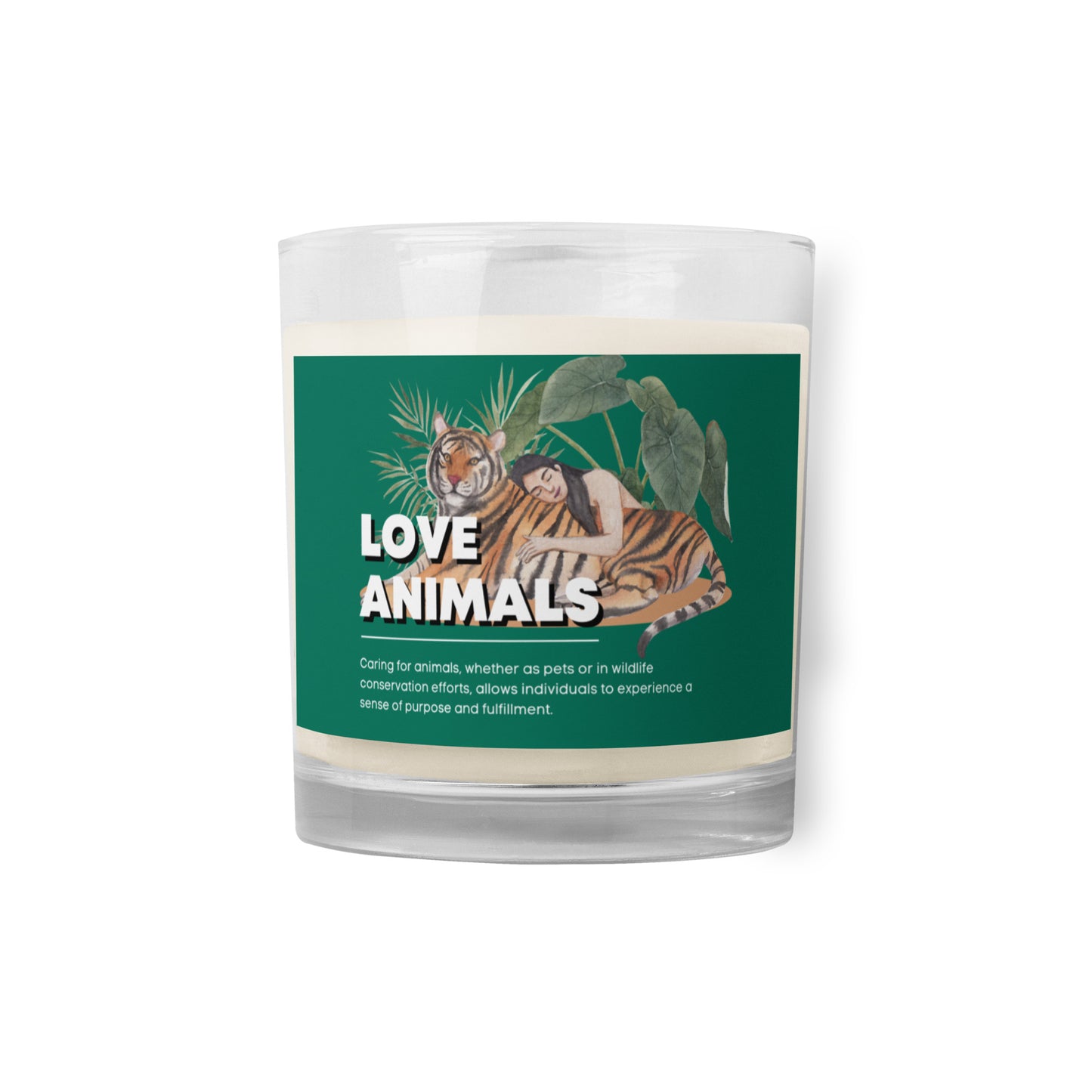 Love animals soy wax candle
