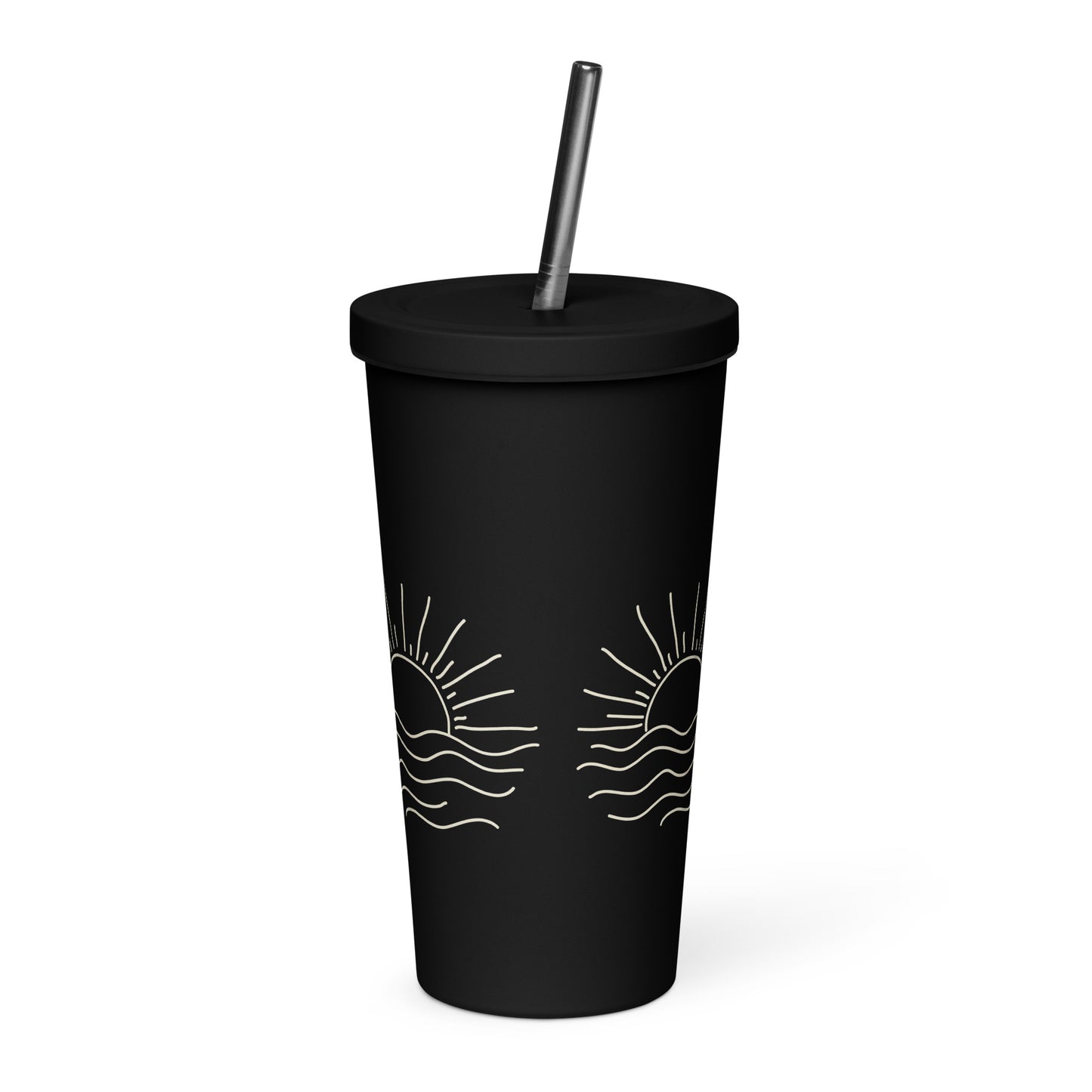 Waves Insulated tumbler with a straw
