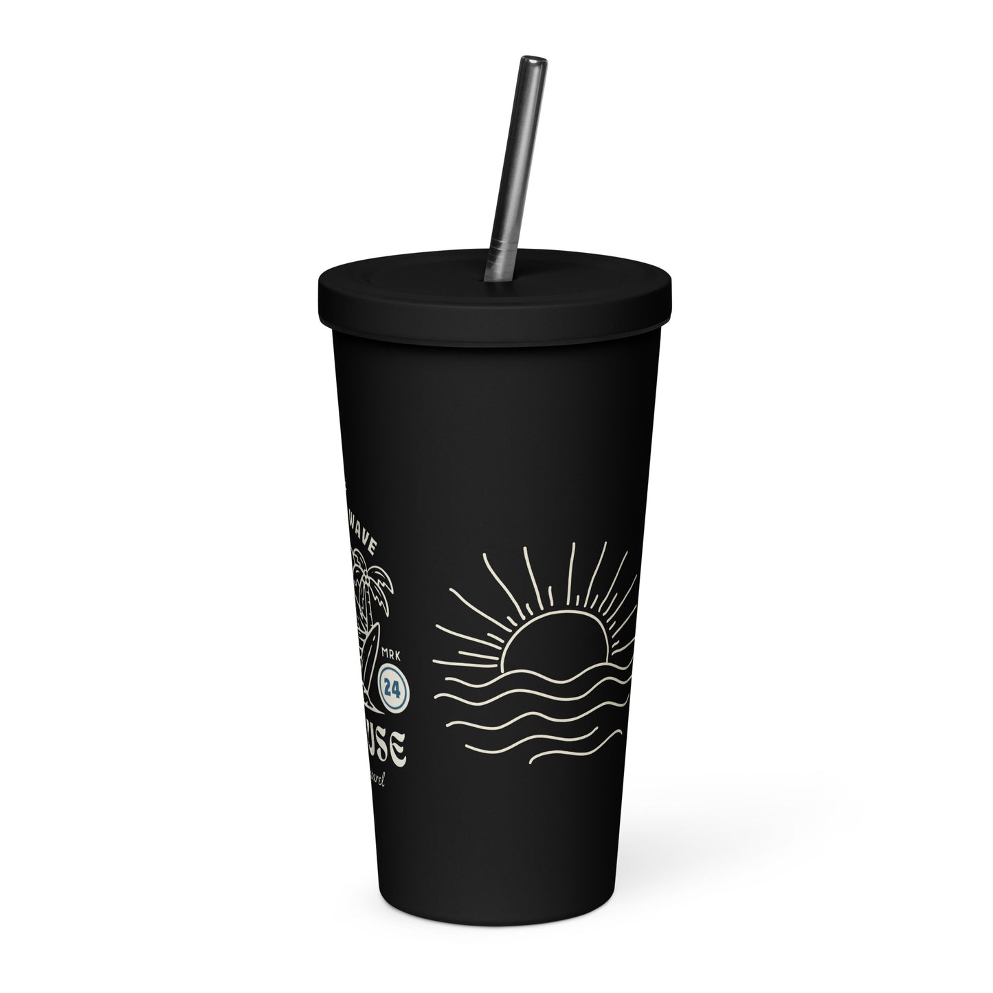 Waves Insulated tumbler with a straw