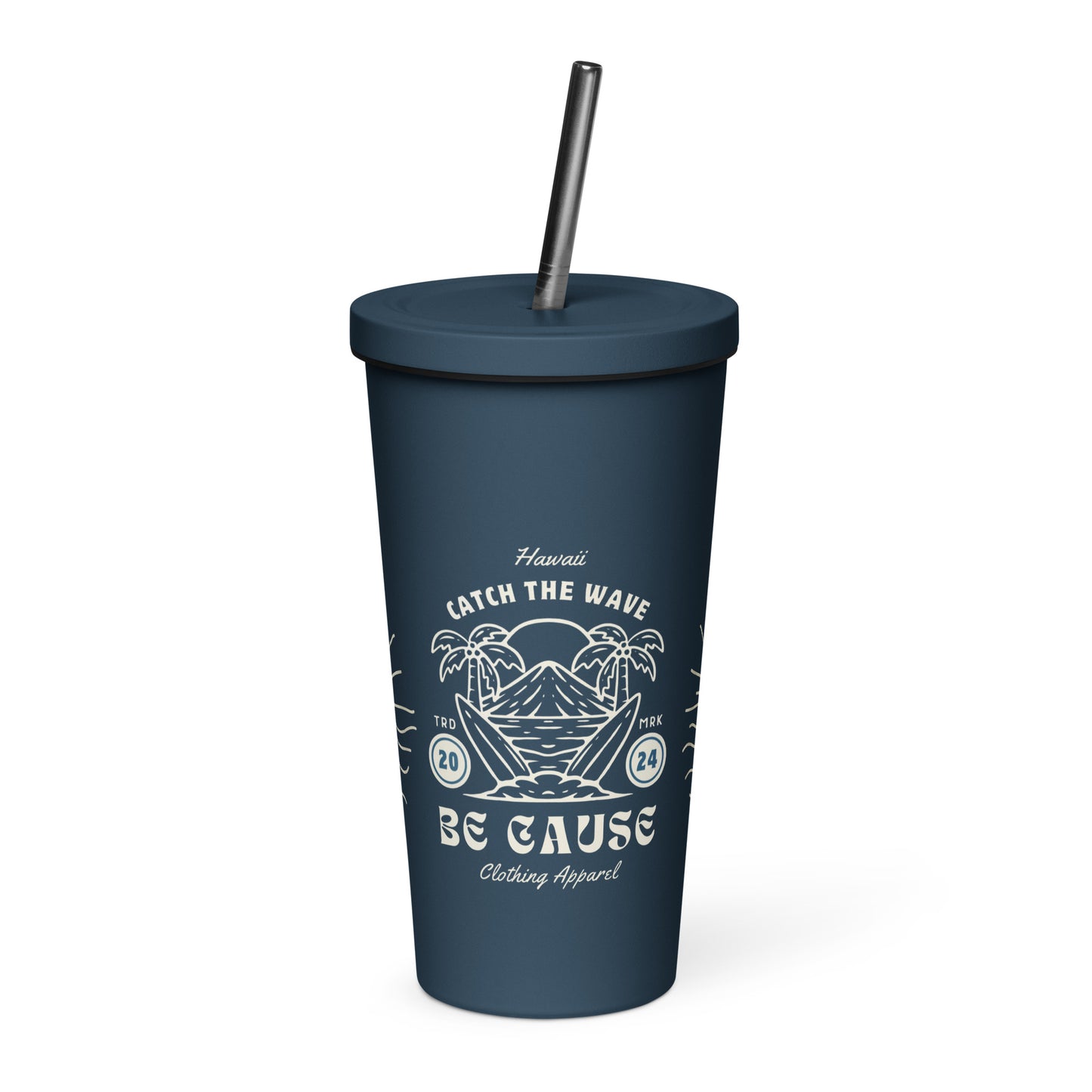 Waves Insulated tumbler with a straw