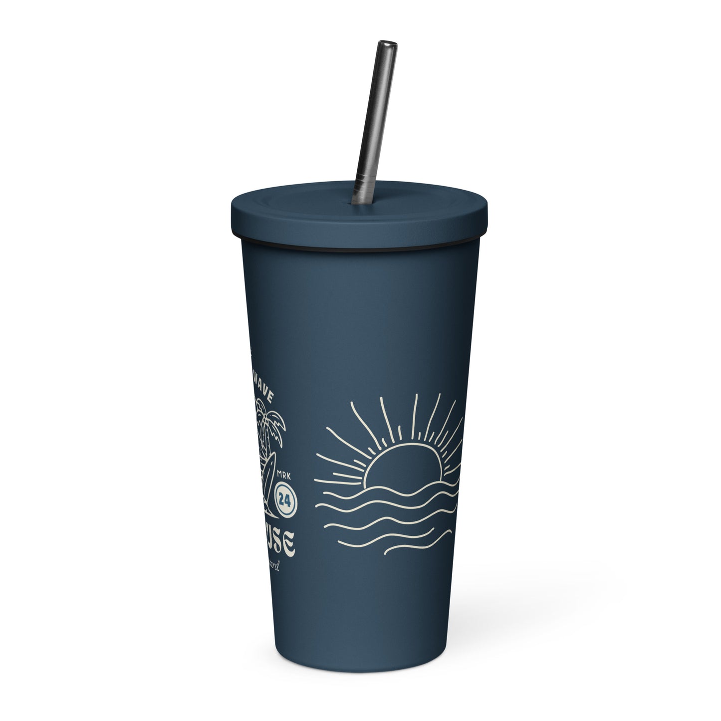 Waves Insulated tumbler with a straw