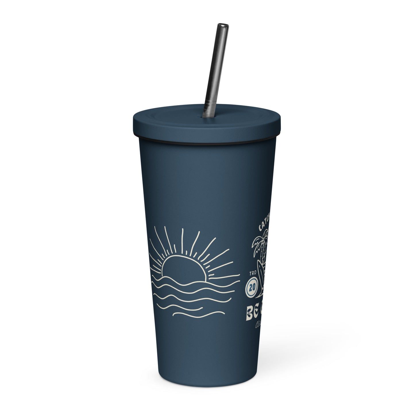 Waves Insulated tumbler with a straw