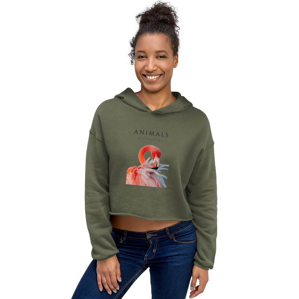 Flamingo Crop Hoodie