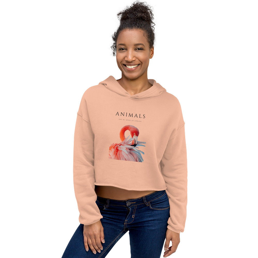 Flamingo Crop Hoodie
