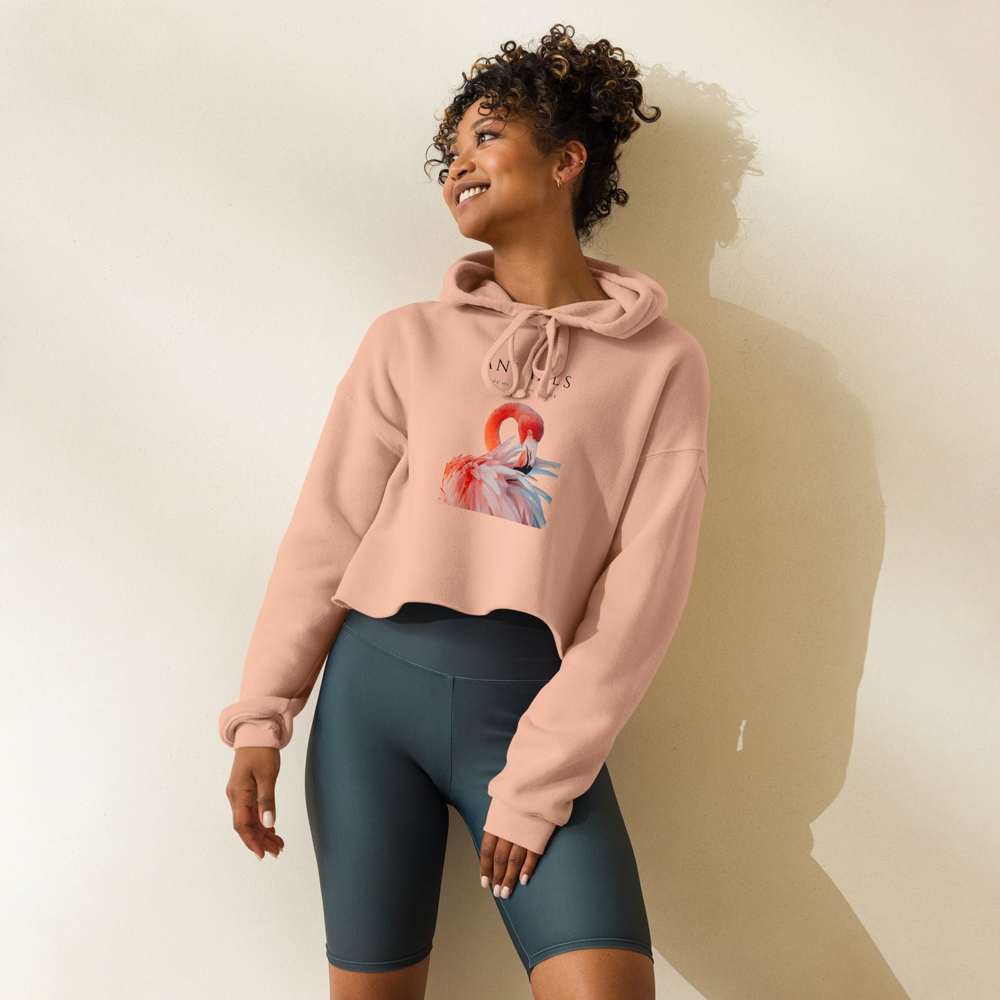 Flamingo Crop Hoodie