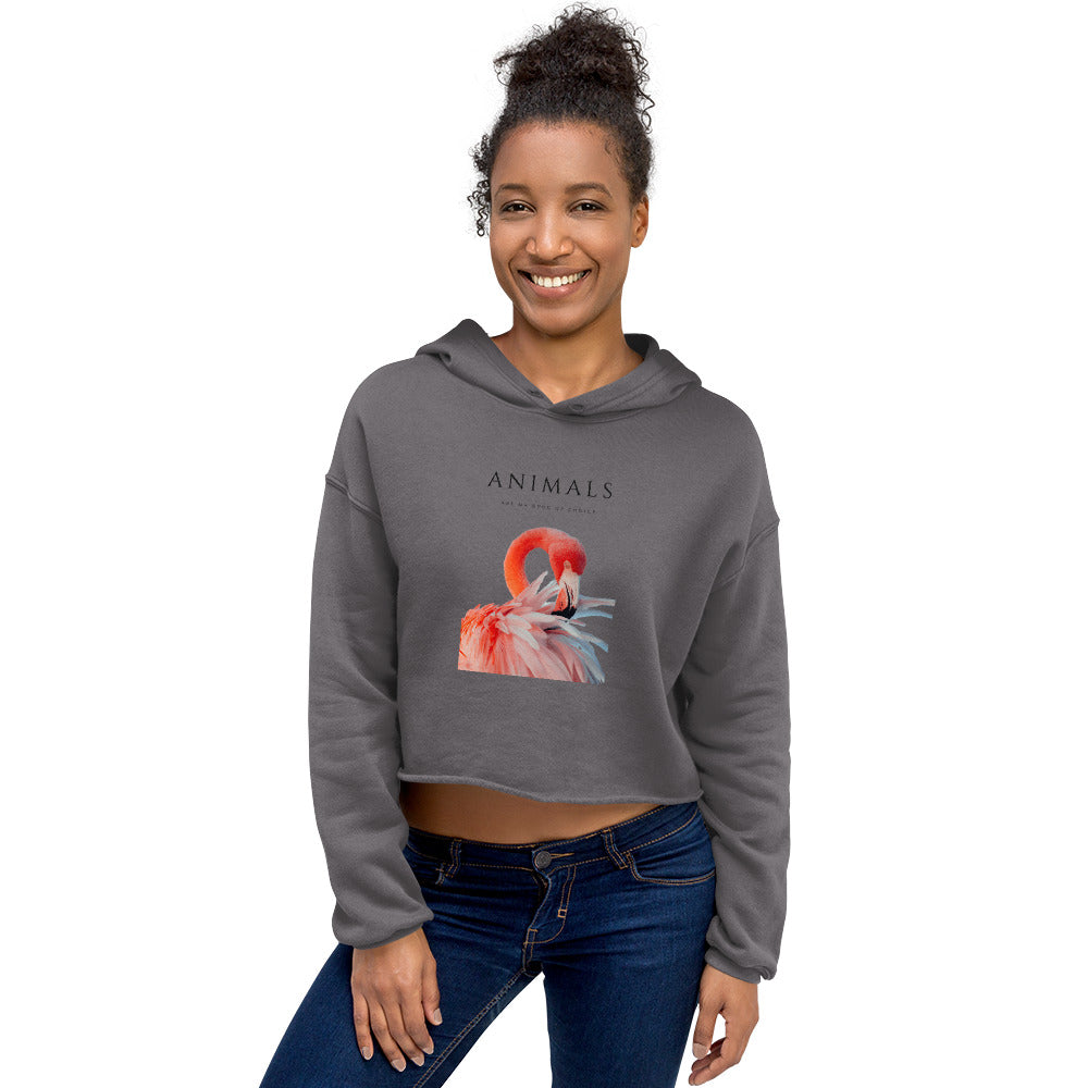 Flamingo Crop Hoodie