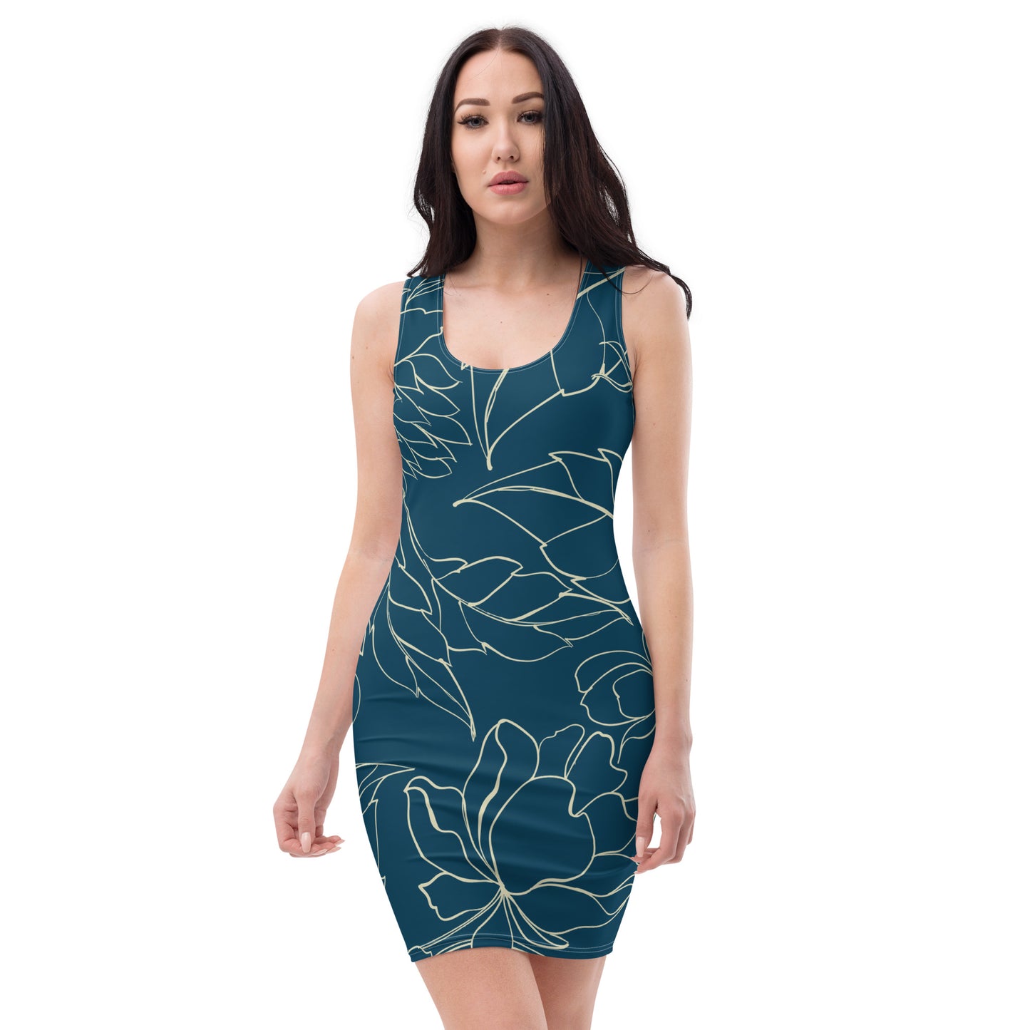 Teal Outline Bodycon dress