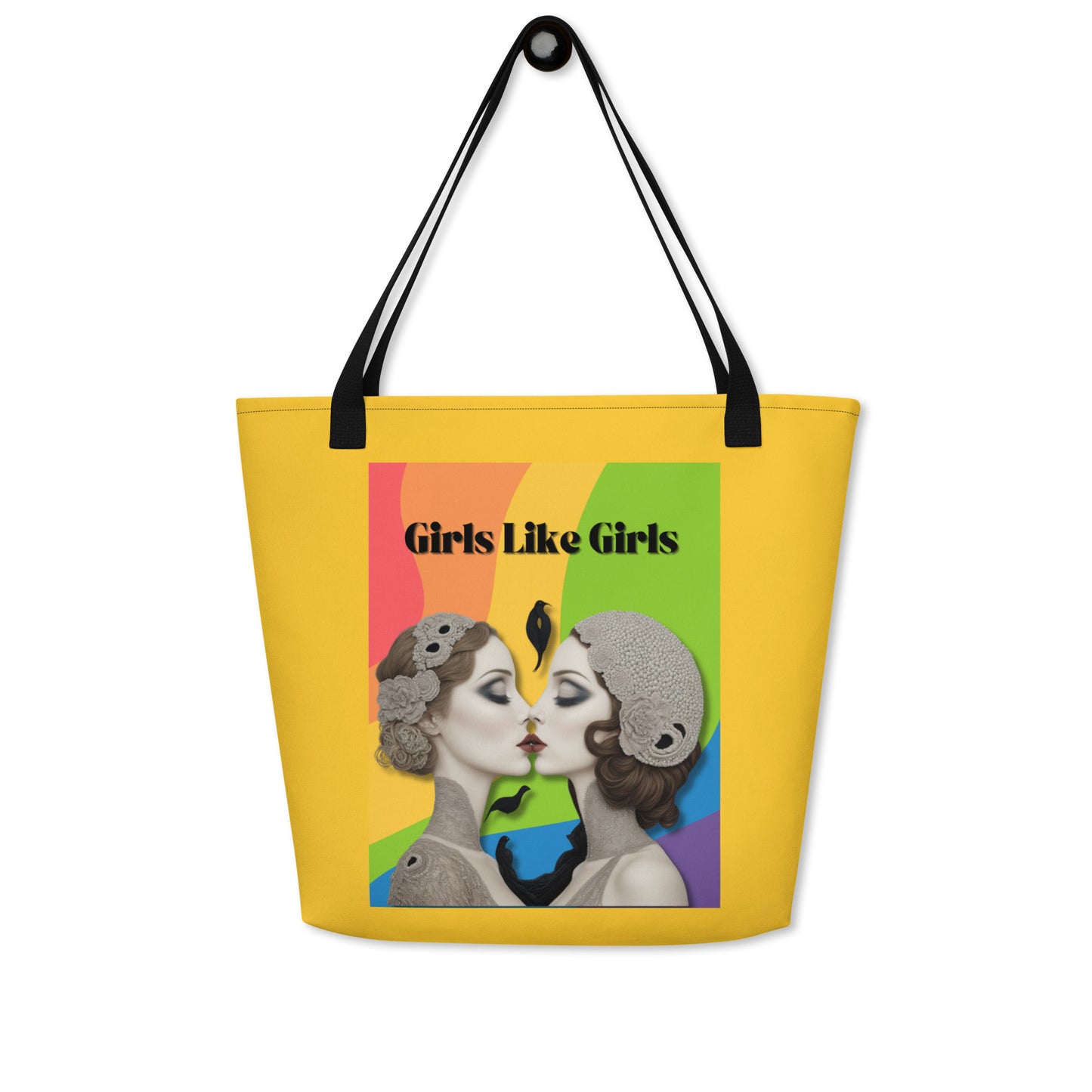 Girls Like Girls All-Over Print Large Tote Bag