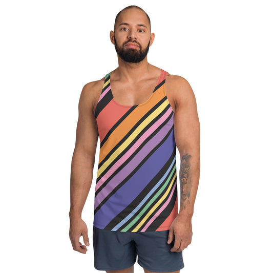 Men's Rainbow Stripe Tank Top