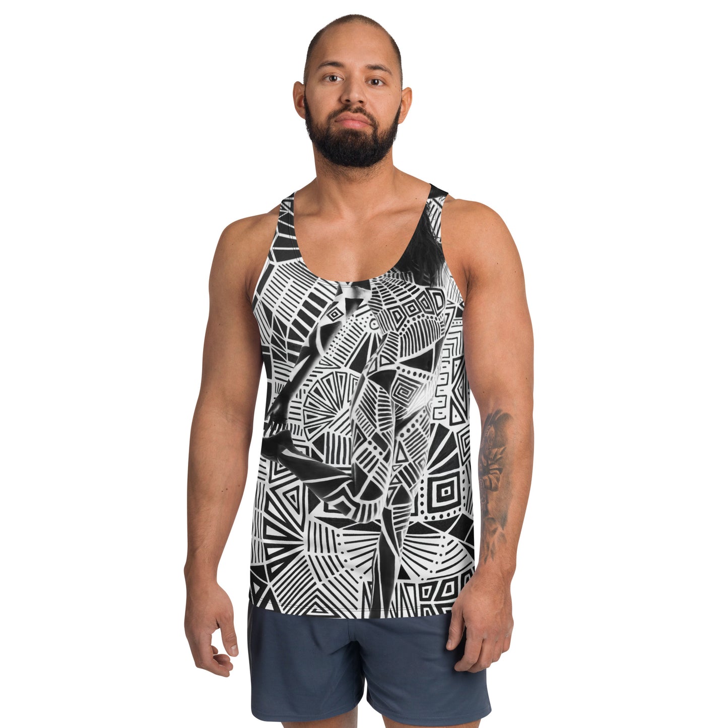 Men’s Black & White Tank Top