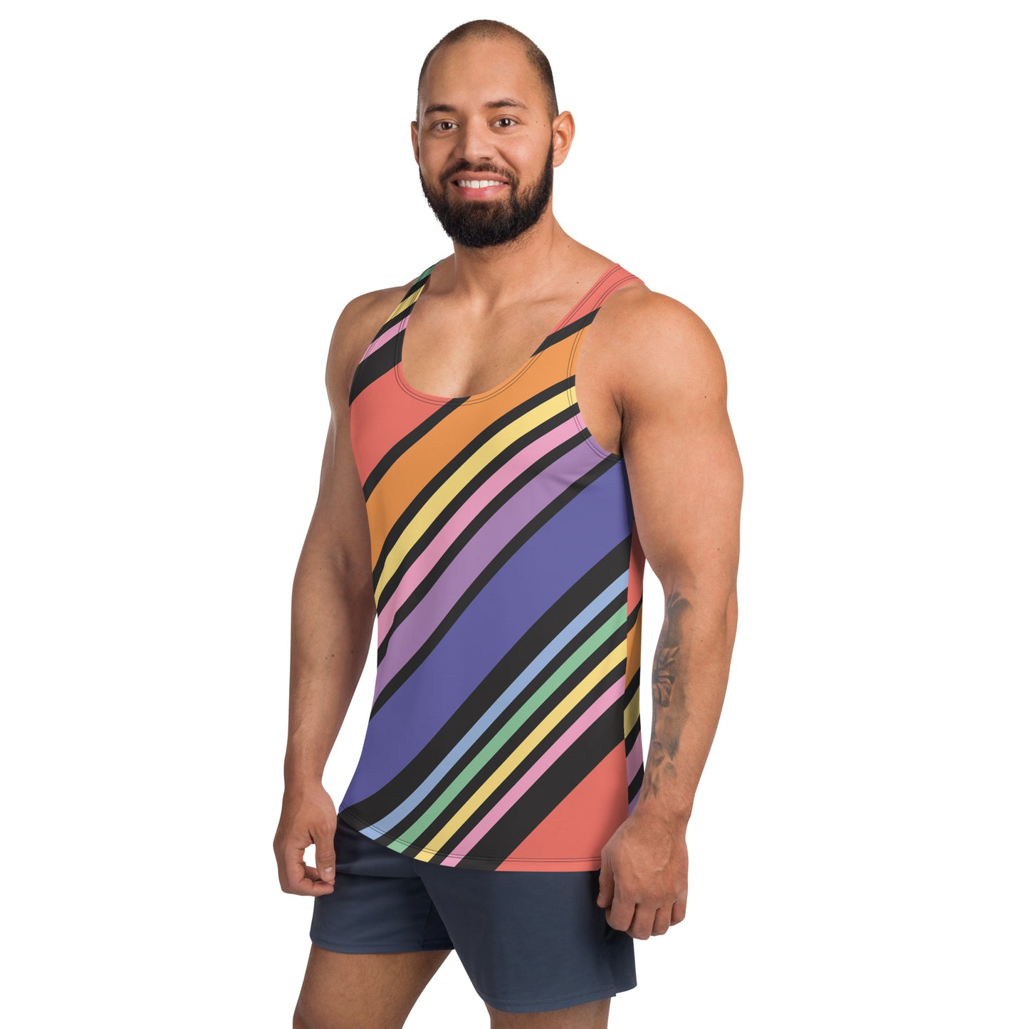 Men's Rainbow Stripe Tank Top