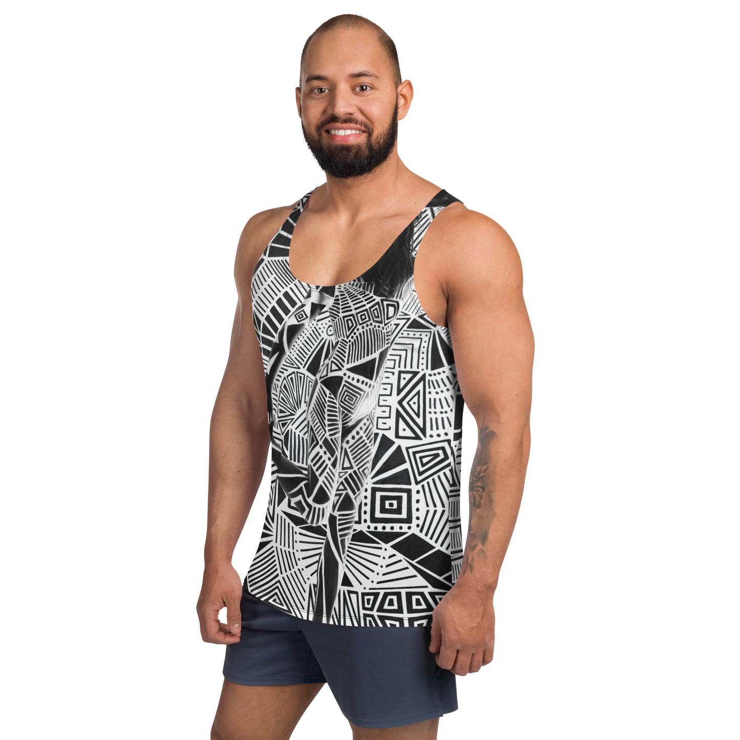 Men’s Black & White Tank Top