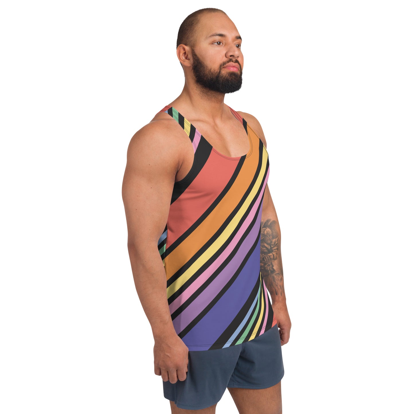 Men's Rainbow Stripe Tank Top