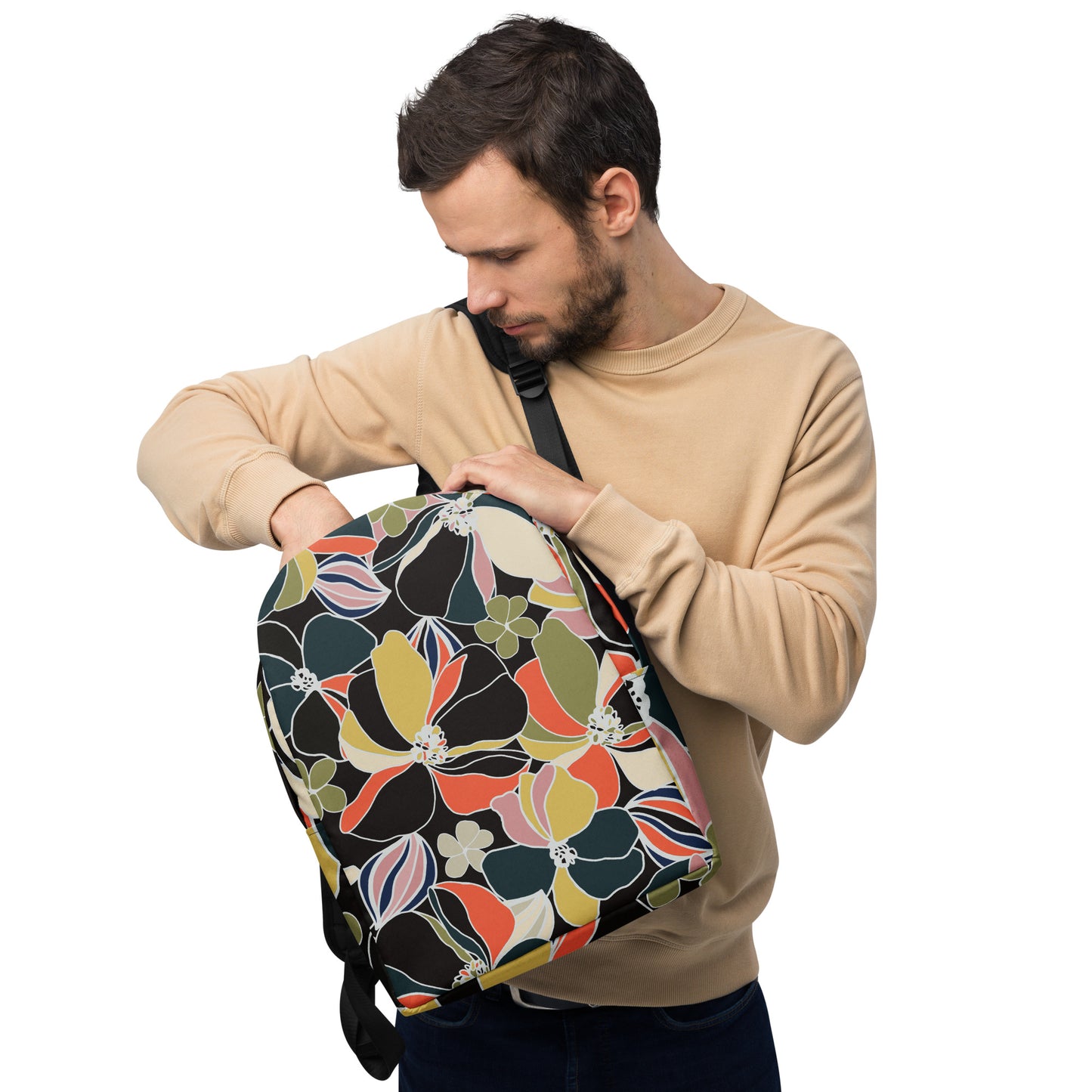 Minimalist Floral Backpack