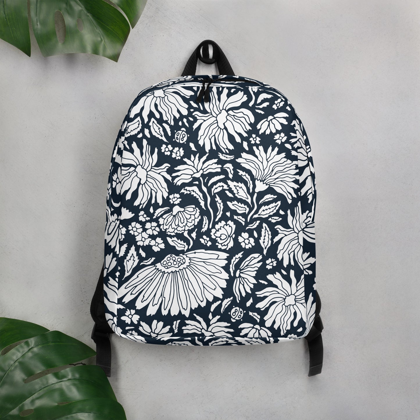 Minimalist BW Florals Backpack