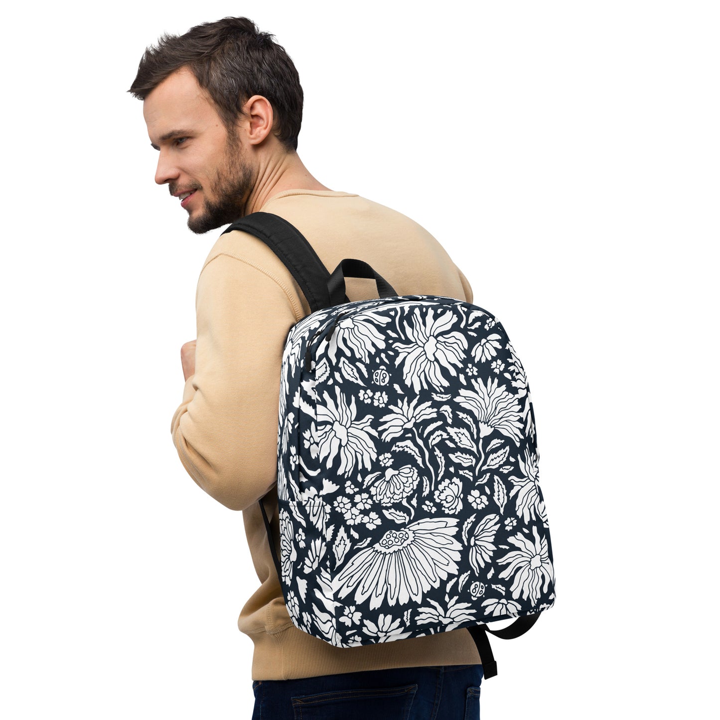 Minimalist BW Florals Backpack