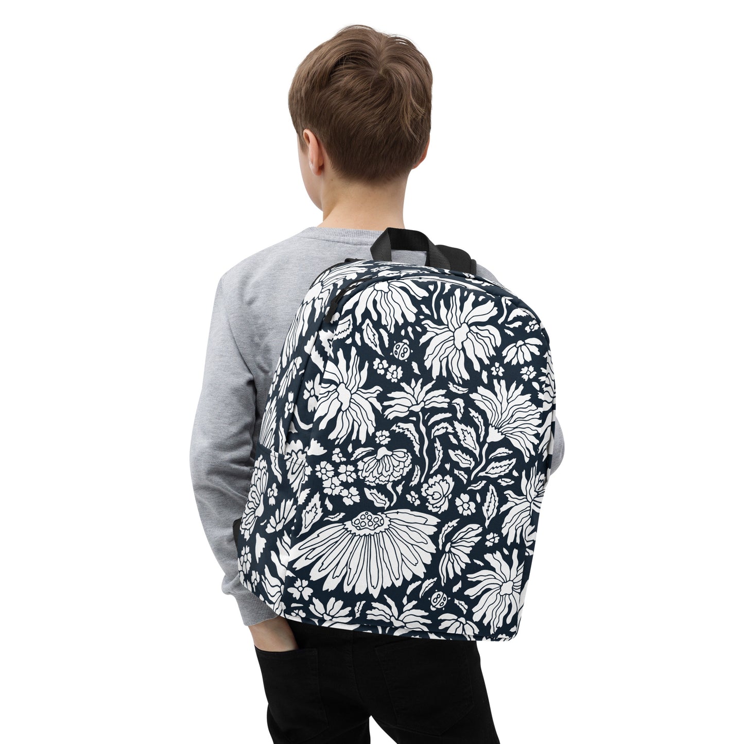 Minimalist BW Florals Backpack