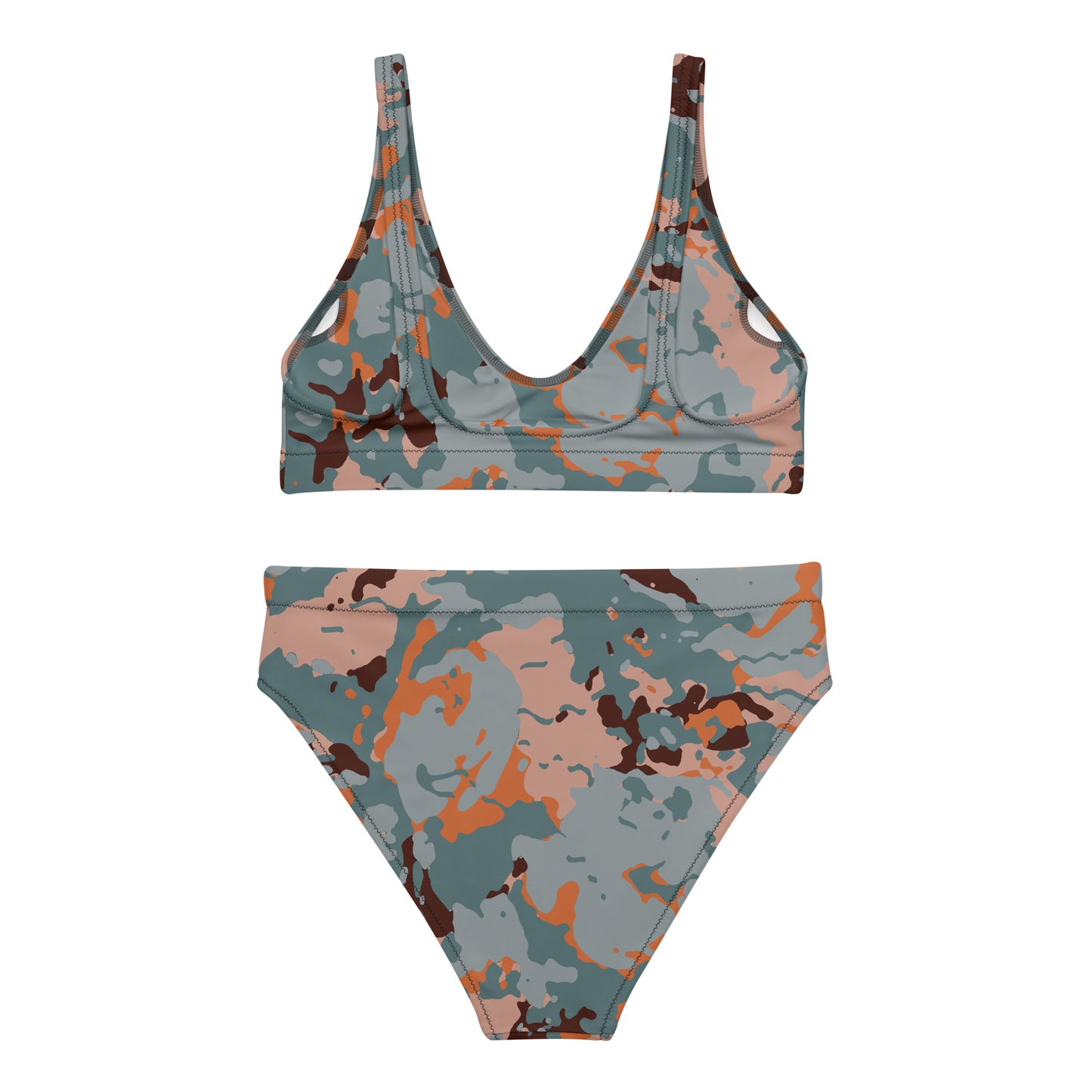 Bright Camo Recycled high-waisted bikini