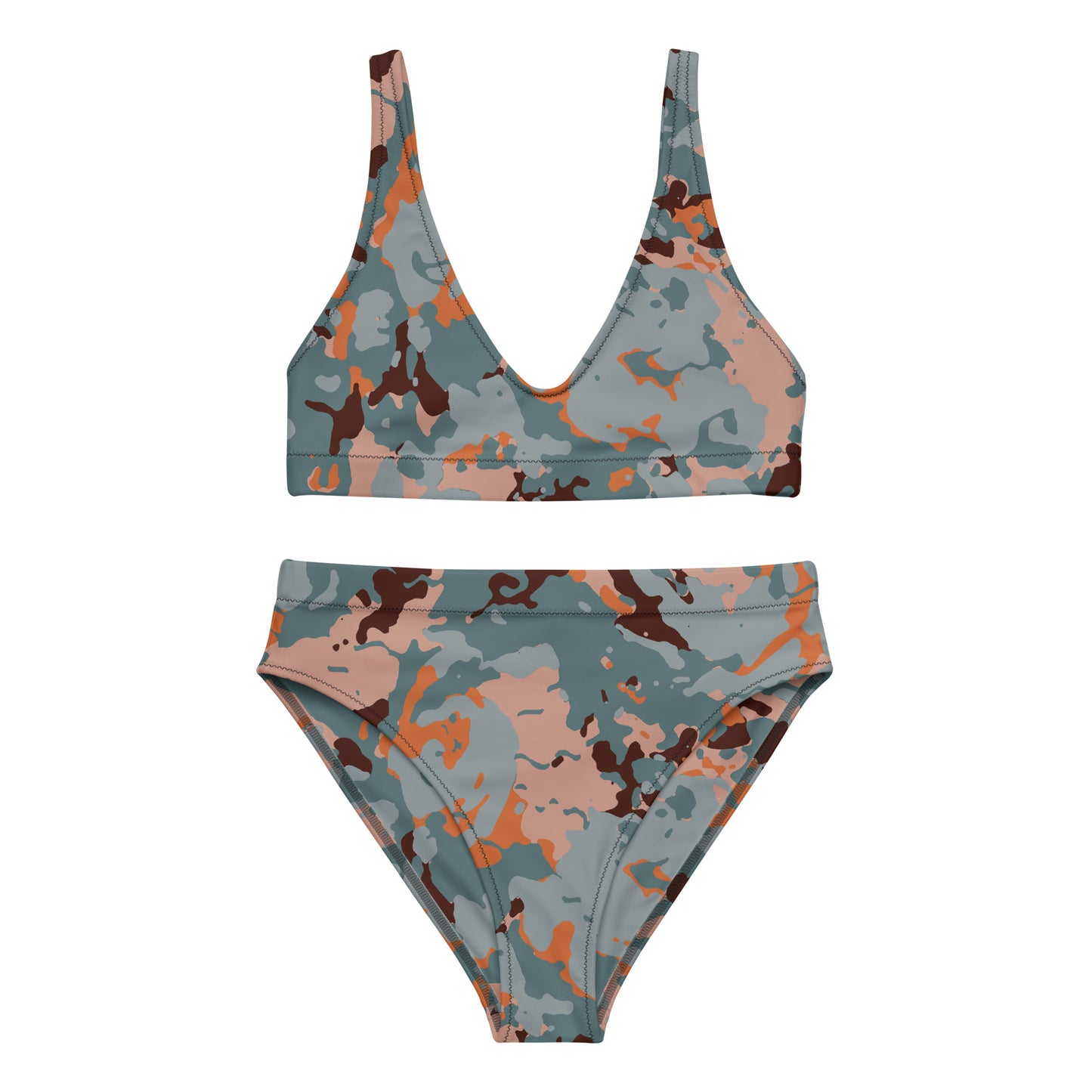 Bright Camo Recycled high-waisted bikini