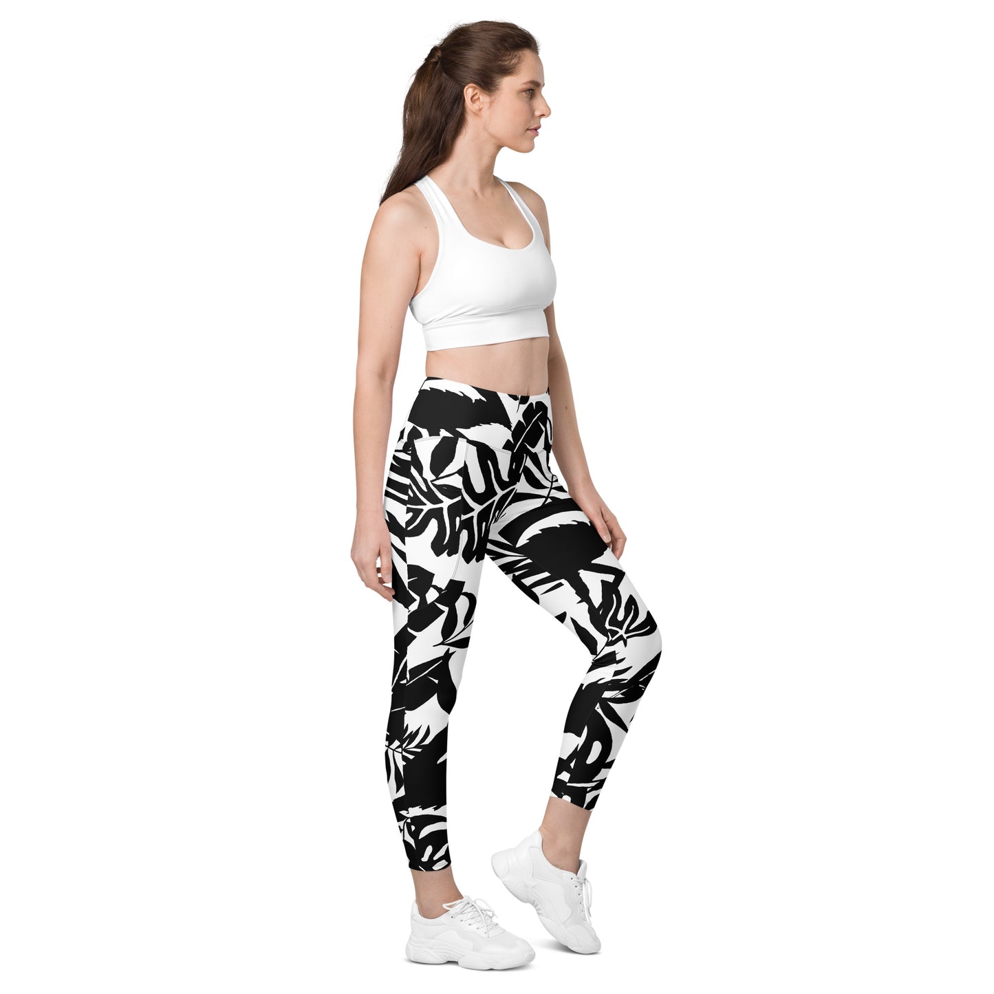 Bold Leaves Leggings with pockets