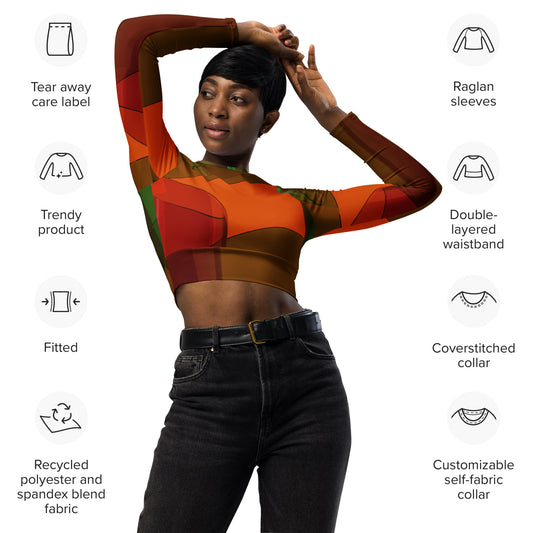 Rasta Colors Recycled long-sleeve crop top