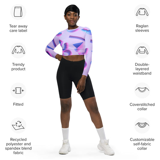 Pastels Recycled long-sleeve crop top