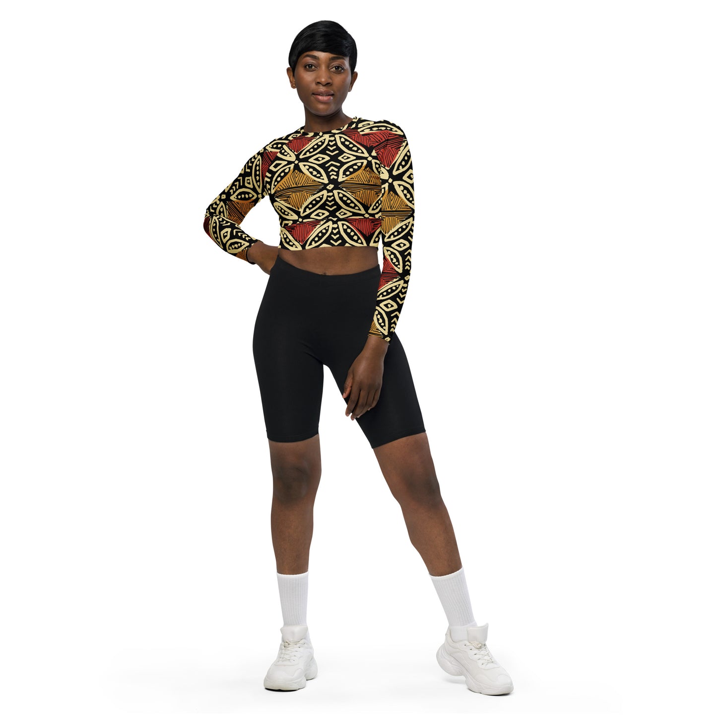 Recycled Symmetry long-sleeve crop top