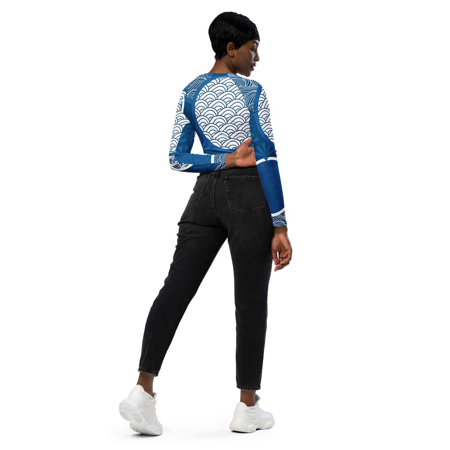 Recycled Ocean long-sleeve crop top