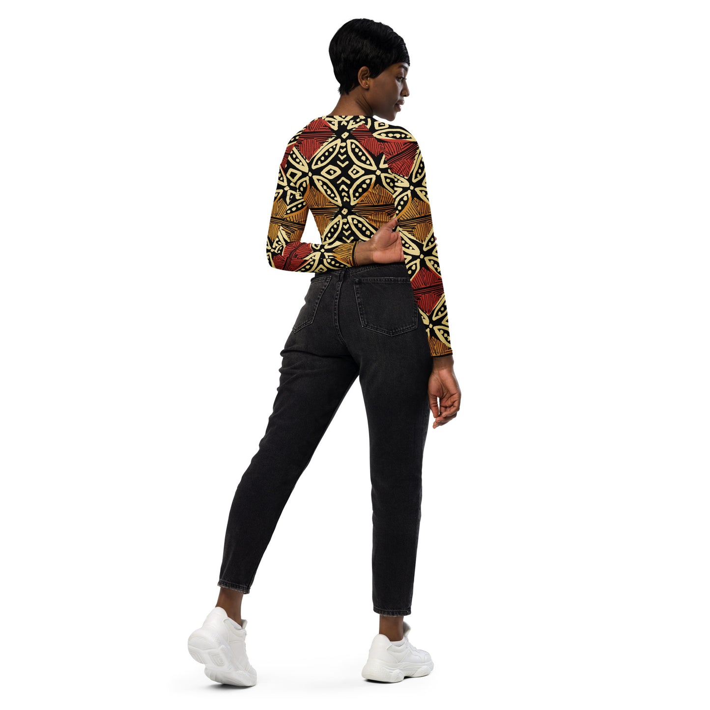 Recycled Symmetry long-sleeve crop top