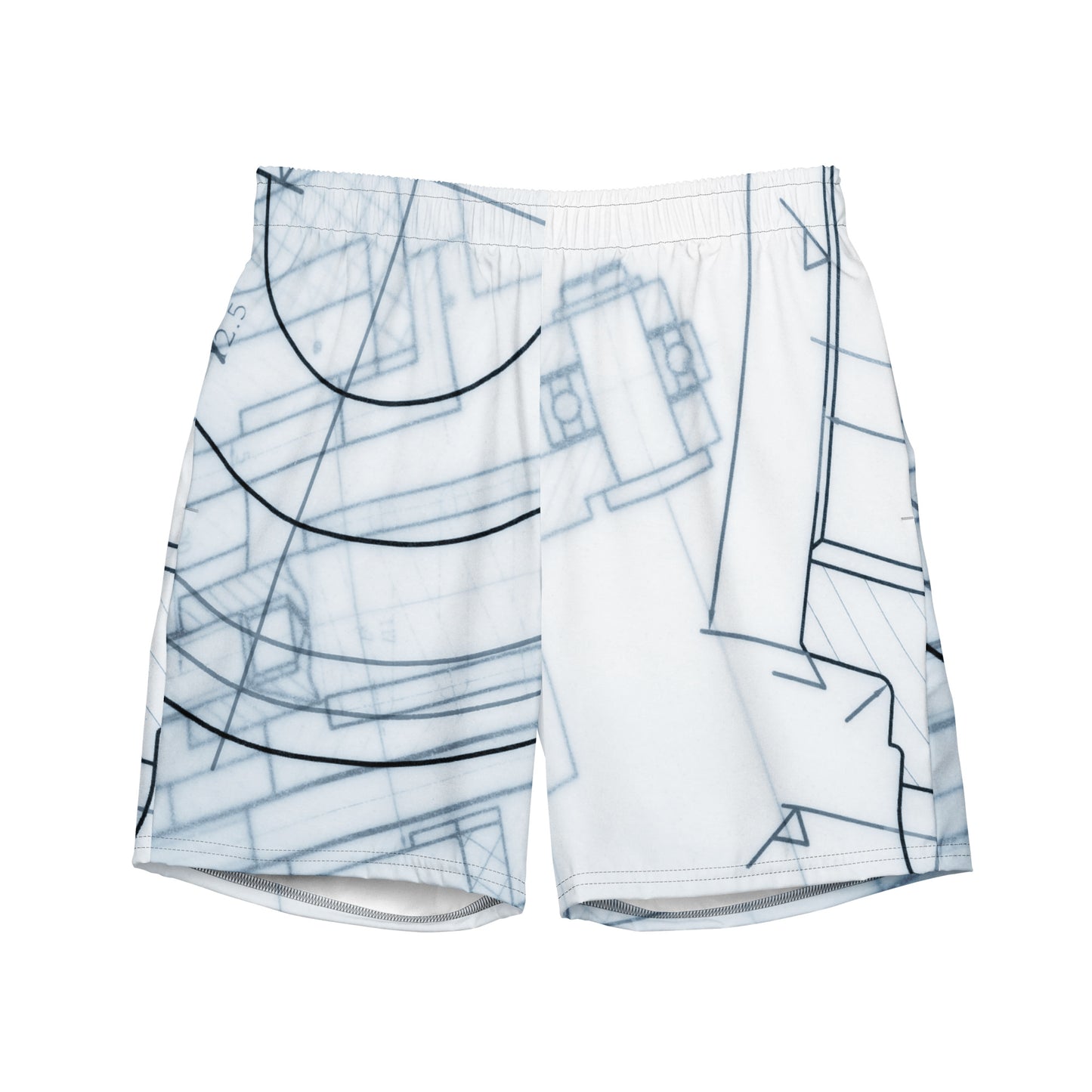 Men's blueprint swim trunks