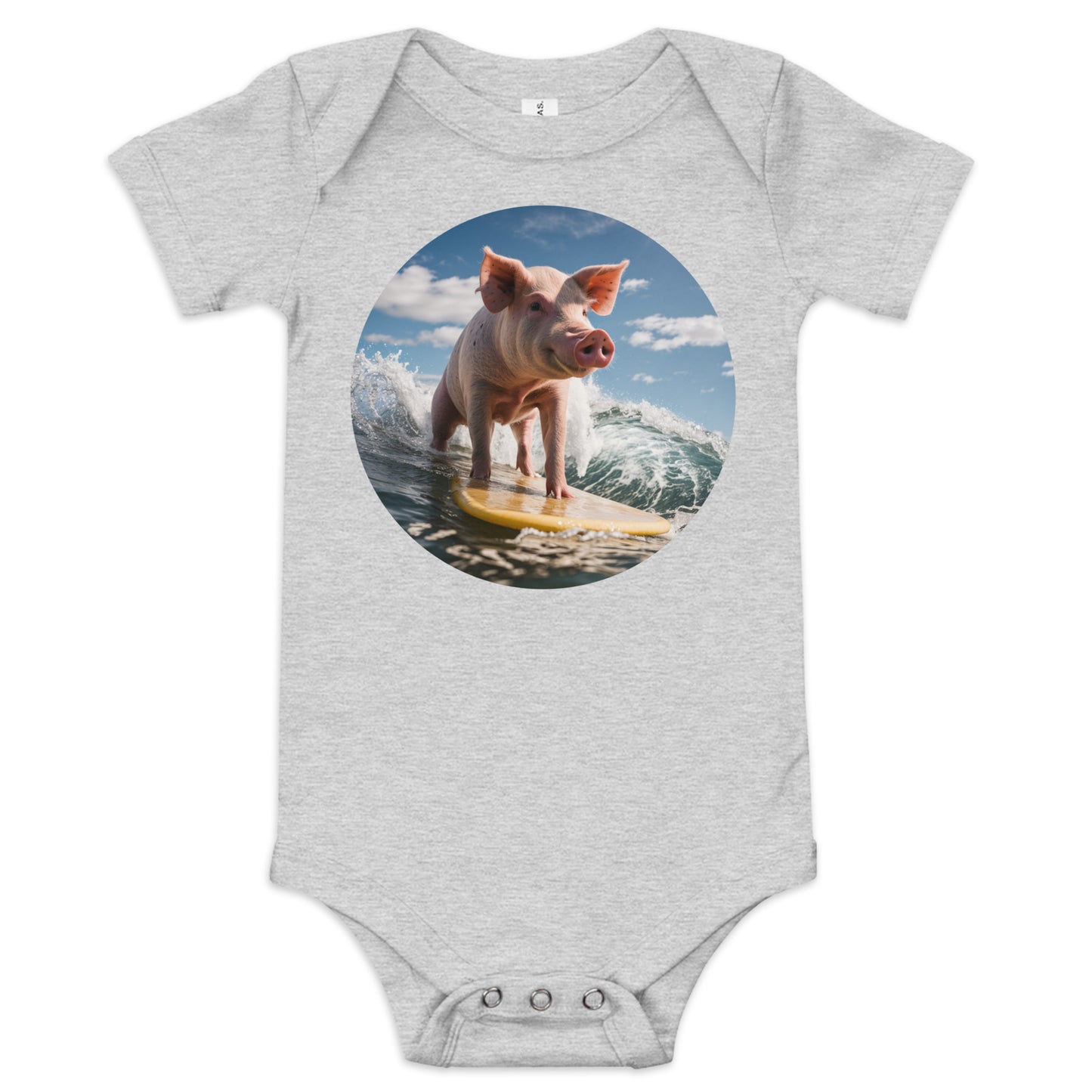 Baby Surfing Pig short sleeve one piece