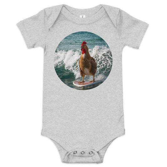 Baby Surfing Chicken short sleeve one piece