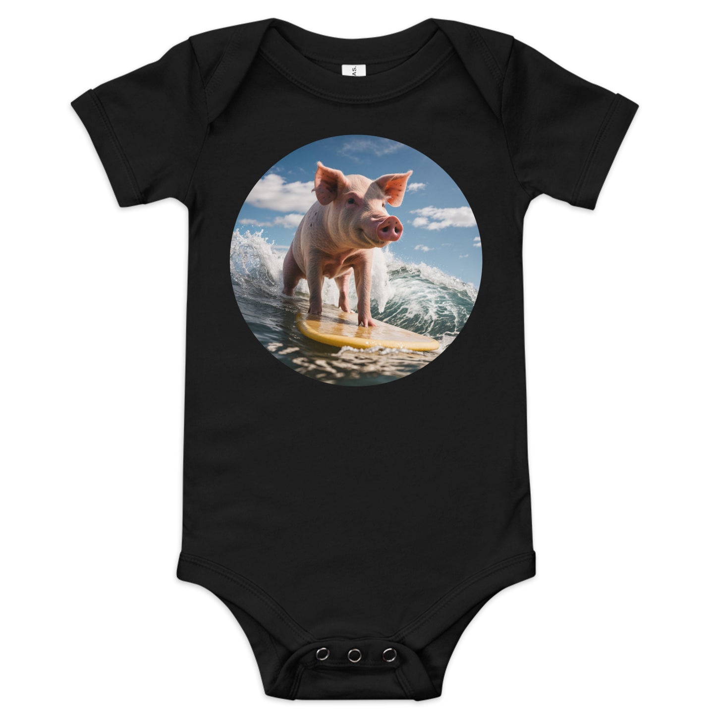 Baby Surfing Pig short sleeve one piece