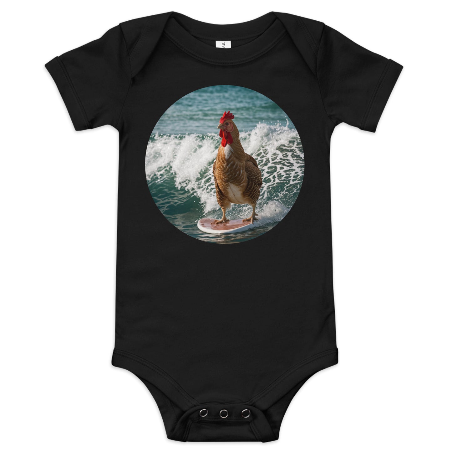 Baby Surfing Chicken short sleeve one piece