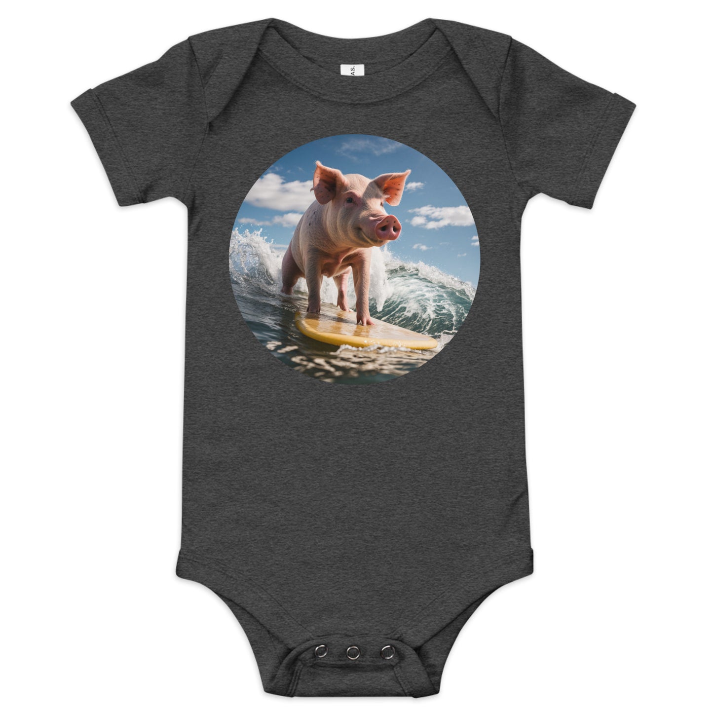 Baby Surfing Pig short sleeve one piece