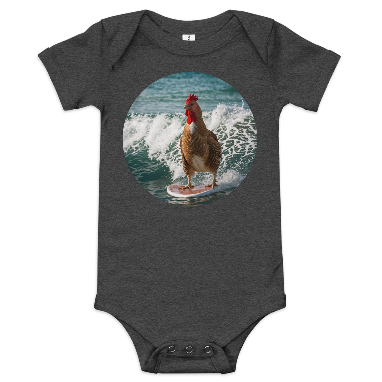 Baby Surfing Chicken short sleeve one piece