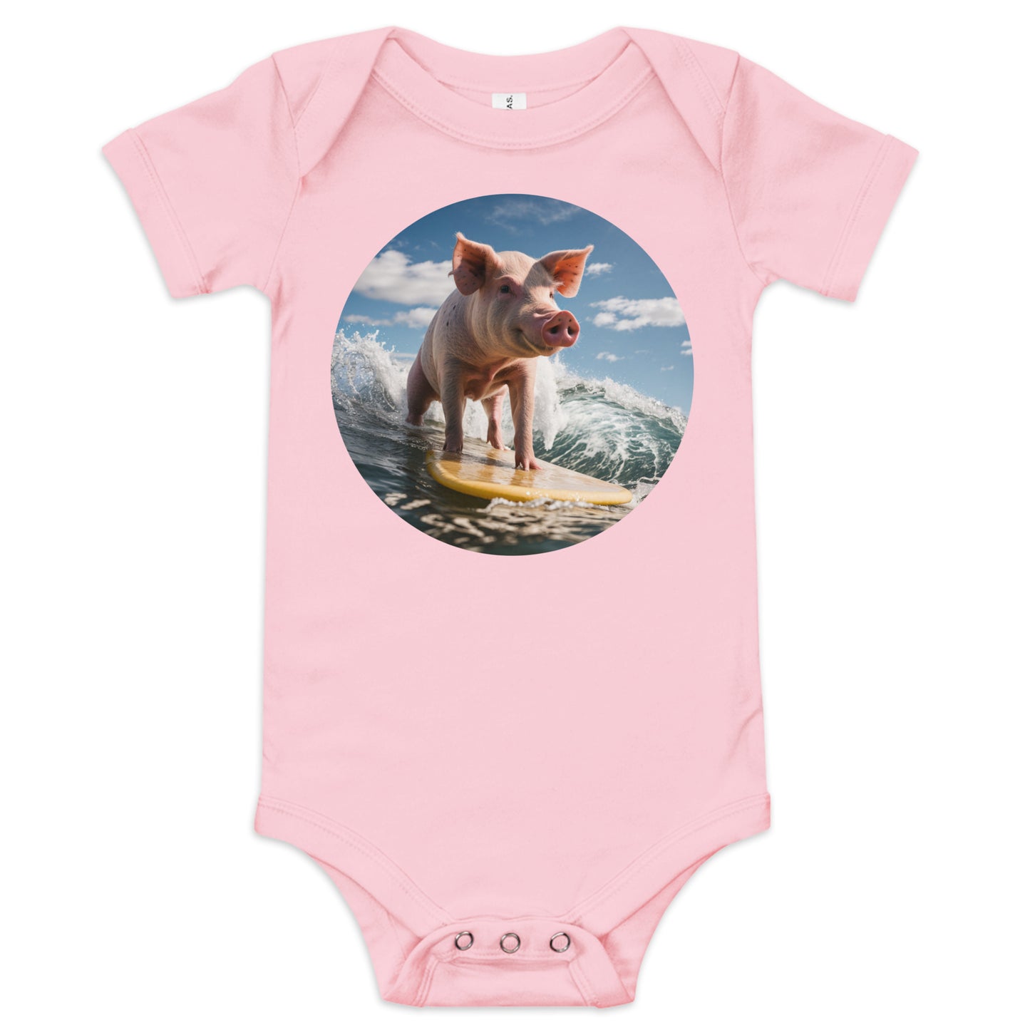 Baby Surfing Pig short sleeve one piece