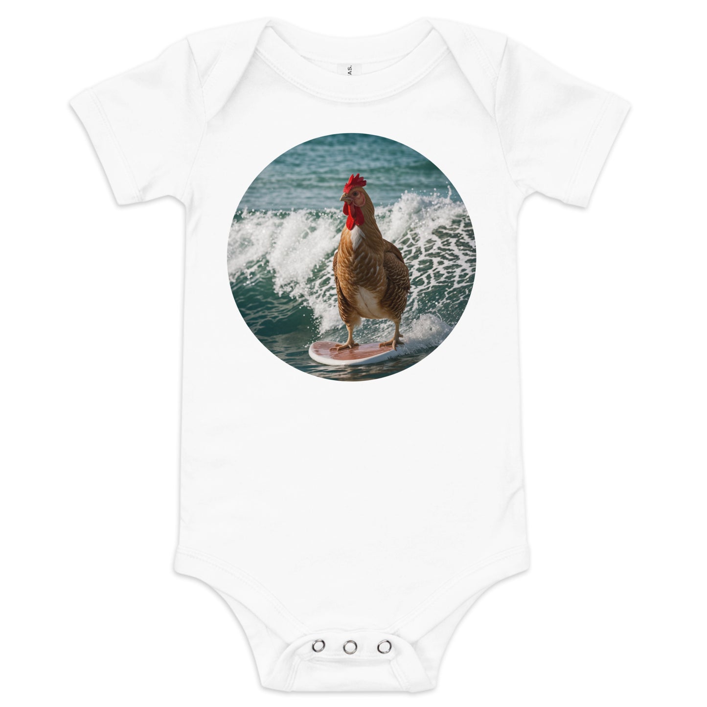 Baby Surfing Chicken short sleeve one piece