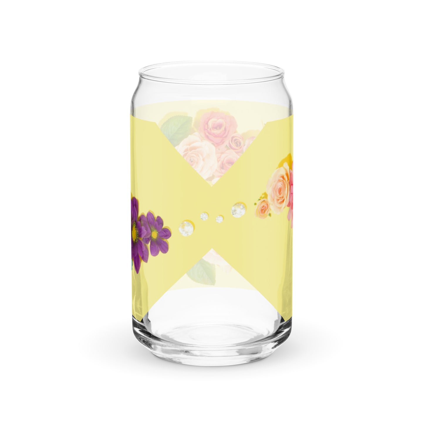 Yellow Floral Glass