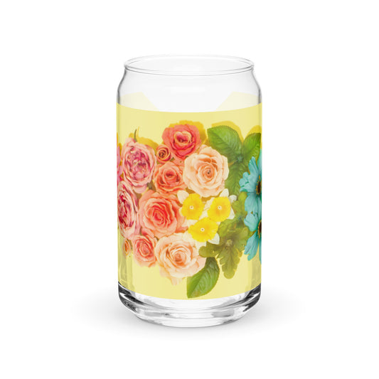 Yellow Floral Glass