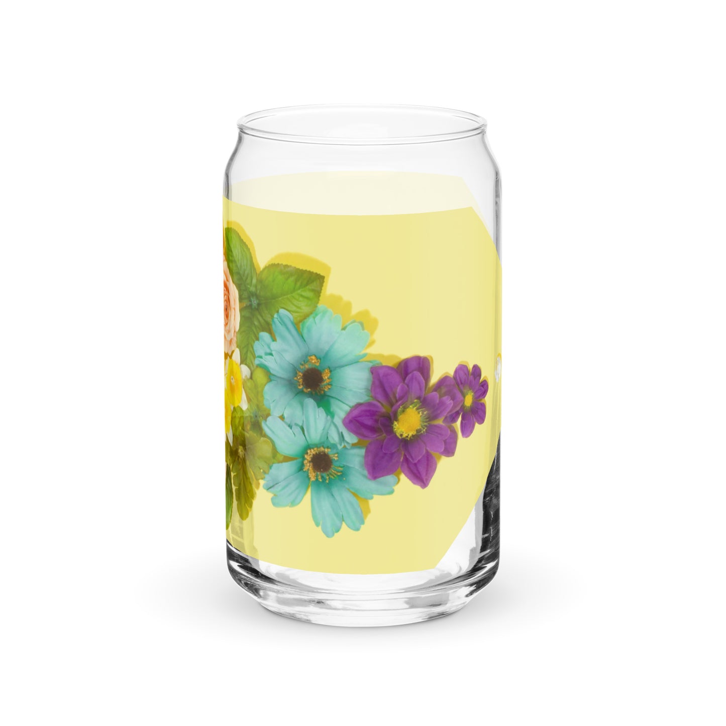 Yellow Floral Glass