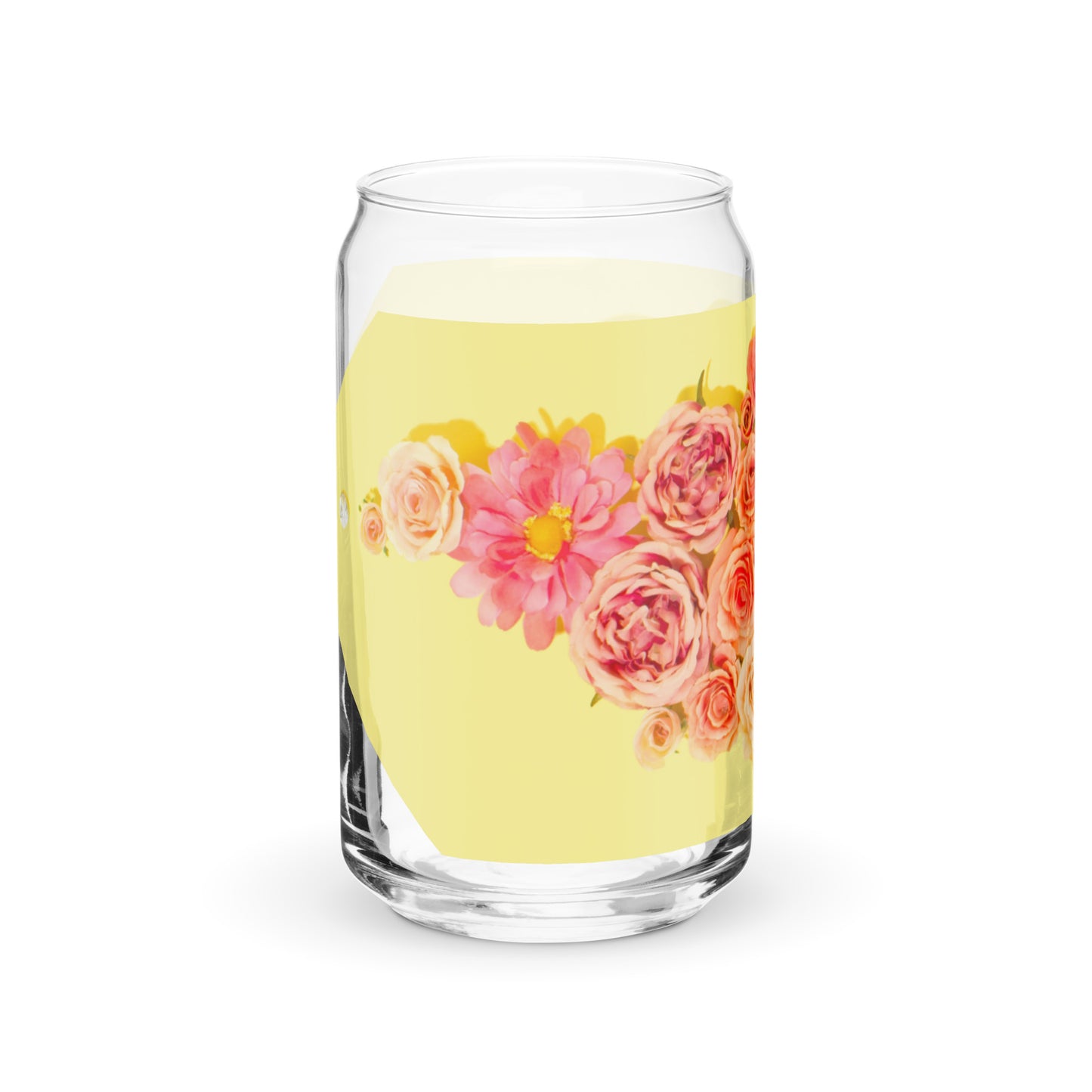 Yellow Floral Glass