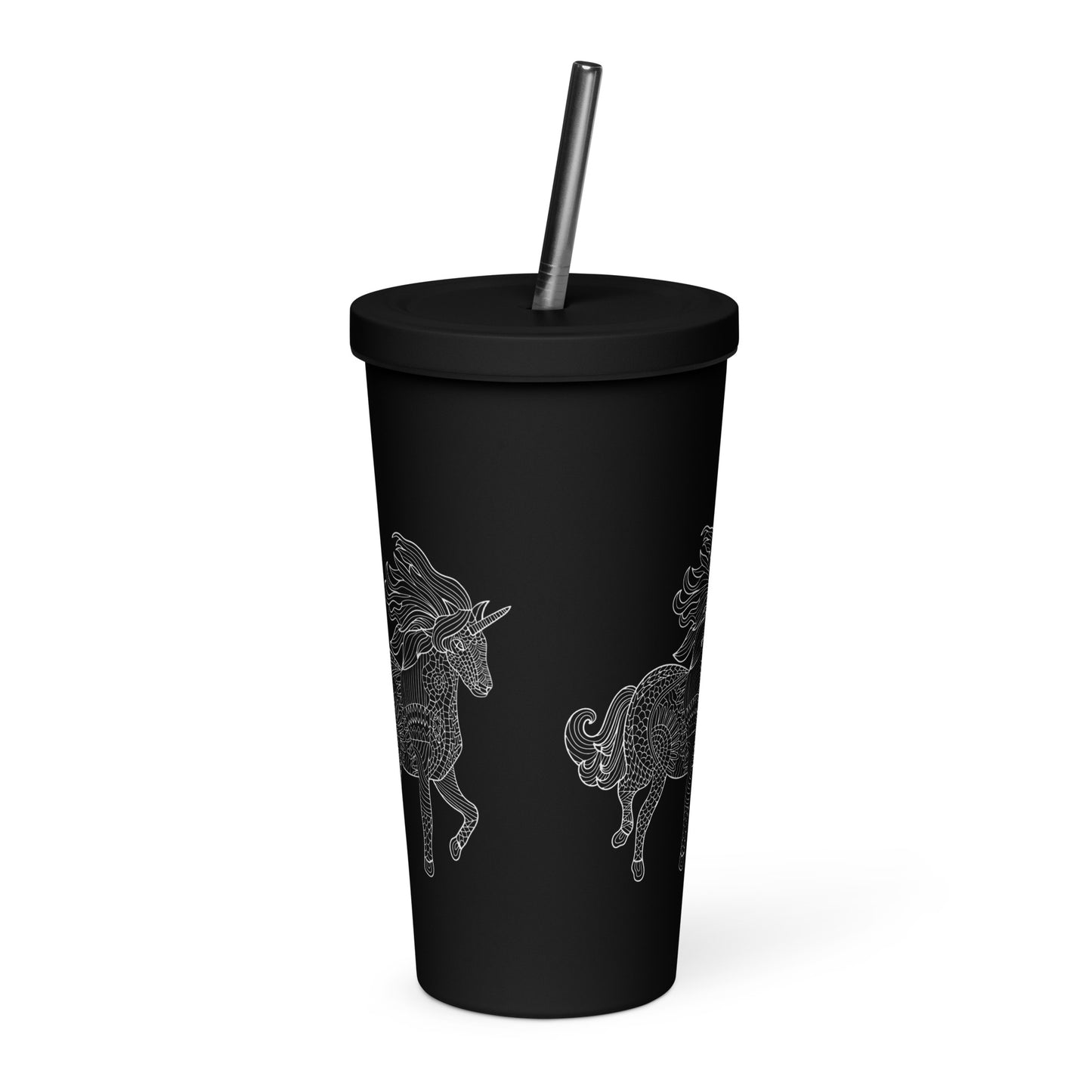 Unicorn Insulated tumbler with a straw