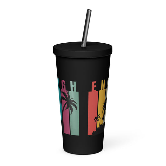 Enough Insulated tumbler with a straw