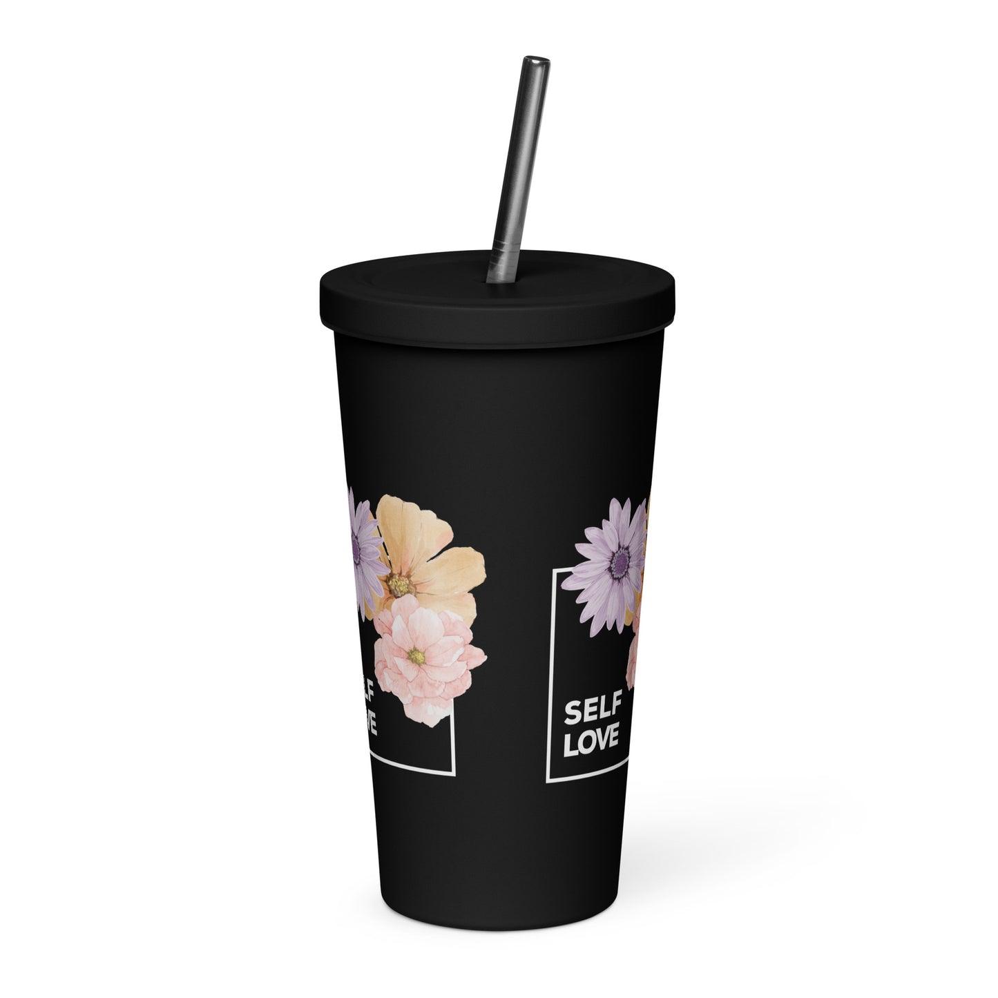 Self Love Insulated tumbler with a straw