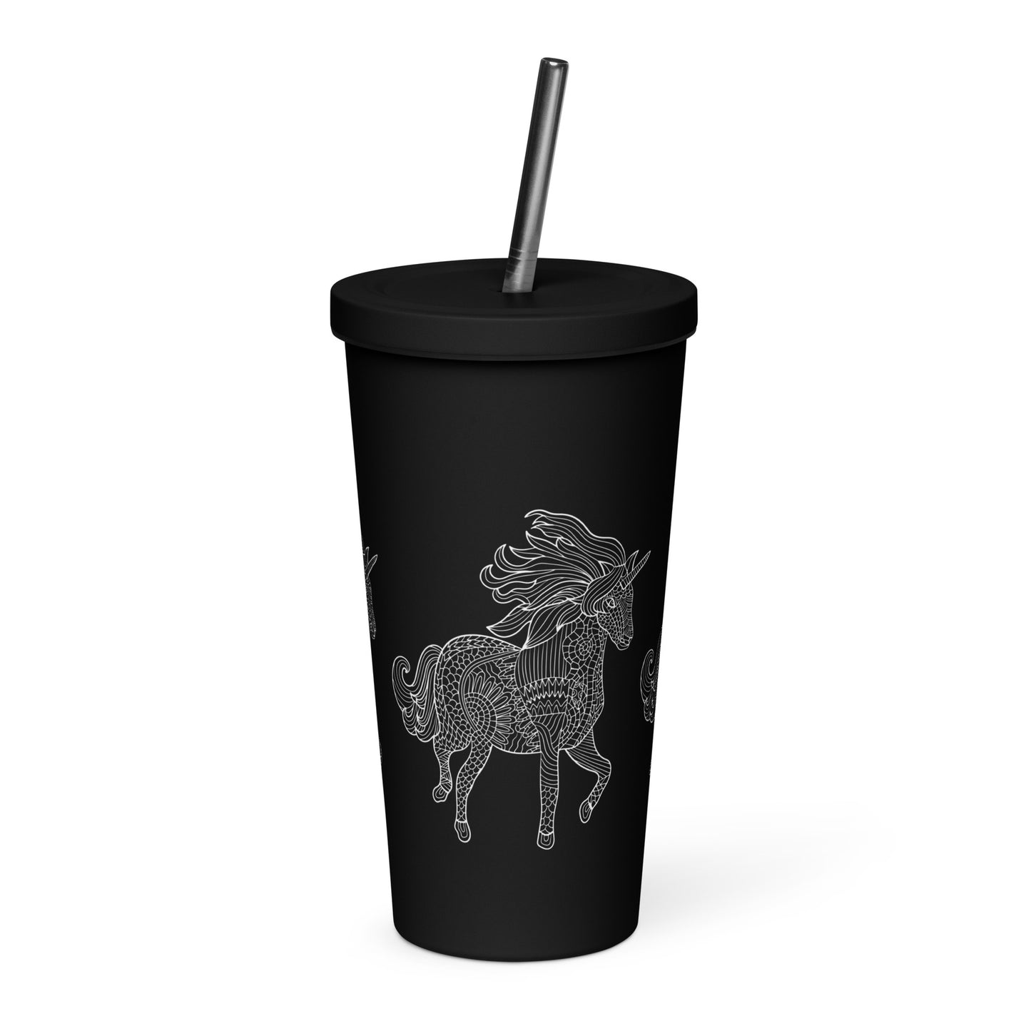 Unicorn Insulated tumbler with a straw