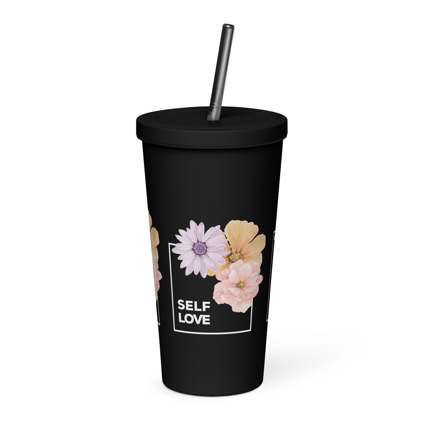 Self Love Insulated tumbler with a straw